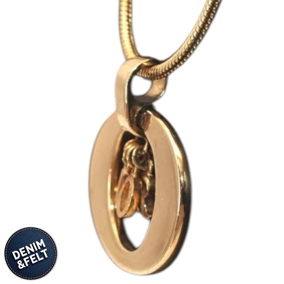 Christian Dior Vintage Gold Plated 2 Way Charm Logo Pendant Necklace |PRELOVED 💜 - Picture 6 of 16